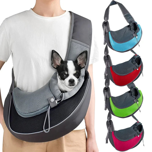Pet Carrier Sling for Small Dogs and Cats, Mesh Single-Shoulder Carry Bag in S or L with Listed 6.6lb or 13.22lb Limits, Eleven Color Choices, Hand Wash Only