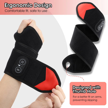 Wearable Red Light Heating Wrap Options for Wrist, Neck, Ankle and Hip, Adjustable Warmth with Model-Specific LED, Vibration and Power Features