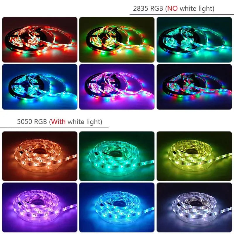 USB 5V TV Backlight Strip with RGB Flexible Tape, Bluetooth App and 24-Key Remote Control, Nine Length Options from 1m to 30m for Indoor Accent Lighting