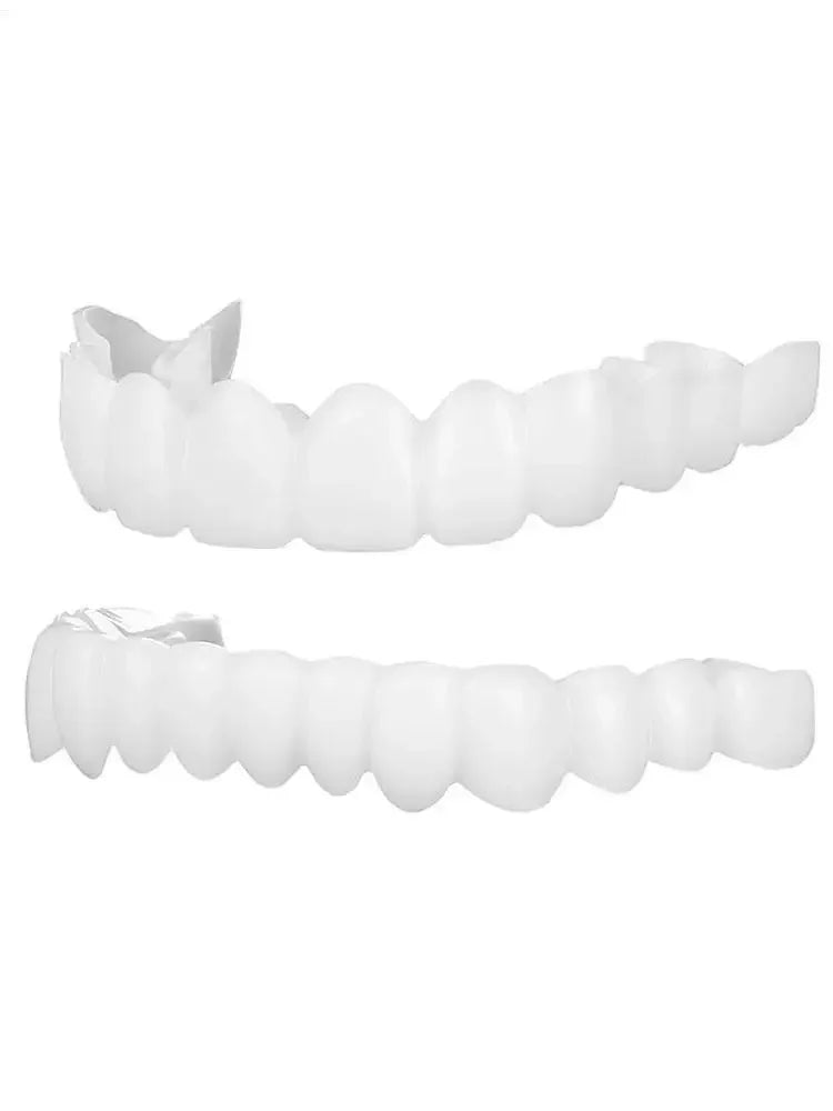 Temporary Cosmetic Teeth Covers, One Upper and Lower Pair with Listed Heat-Moldable Design for Adult Smile Appearance, Dental Fit Review Before Use