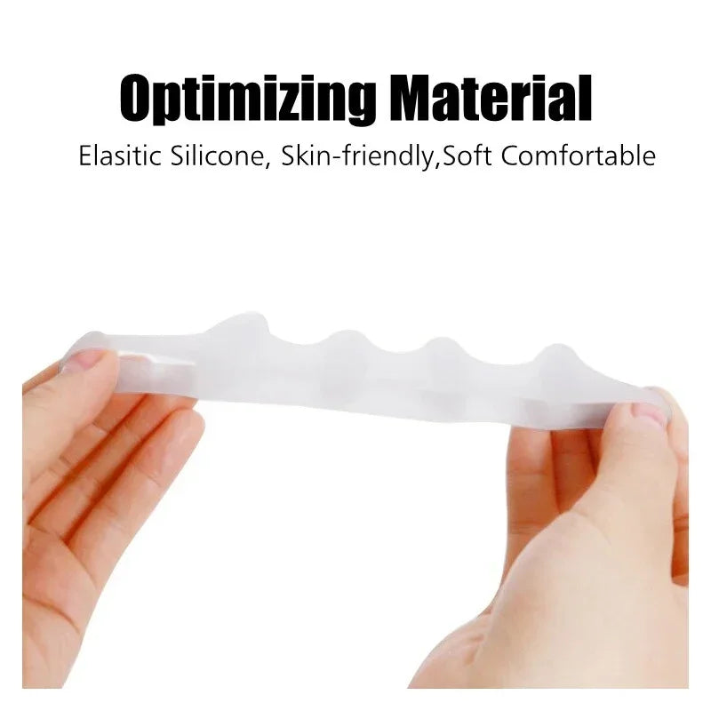 Gel Toe Separator Pair in White for Adults, Two-Piece Soft Silicone Foot Care Accessory with Washable Design and Listed 7.3 x 2.8 x 1.3cm Dimensions
