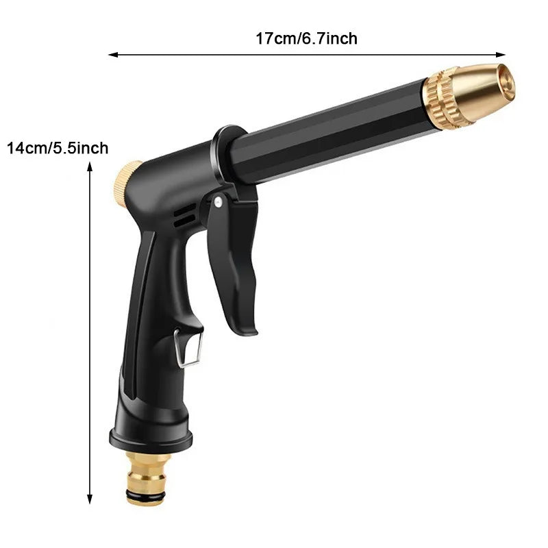 Car Wash Hose Nozzle with ABS Shell and Aluminum Alloy Gun, Black Single, 3pcs, 5pcs or Water Gun Set Options for Vehicle Rinsing and Garden Watering