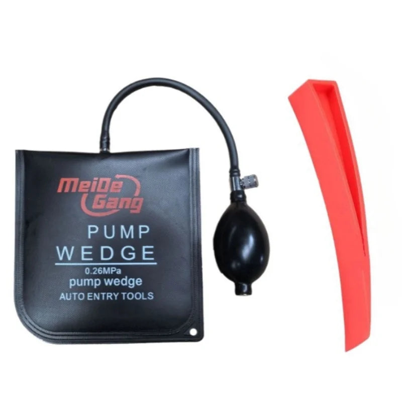 Air Wedge Pump and Red Spacer Tool, Individual Wedge, Air Bag or Two-Piece Set Options for Authorized Vehicle Repair and Door, Window or Furniture Alignment
