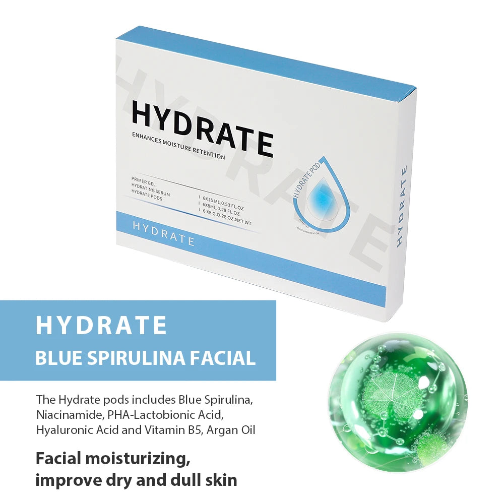 Glam Facial Pod and Capsule Gel Options for Compatible Aqua Bubble Devices, Seven Numbered Type Selections and a Separate Facial CO2 Machine Option