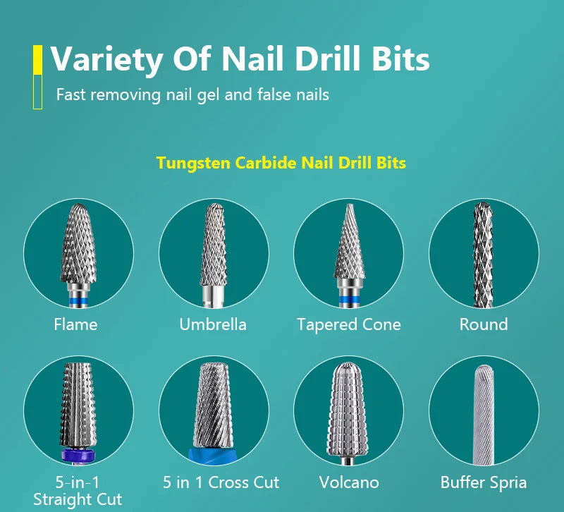 Dmoley Ceramic Nail Drill Bit, Single-Piece Manicure Milling Accessory with Storage Box and Numbered Style Options for Professional Nail Shaping and Gel Removal