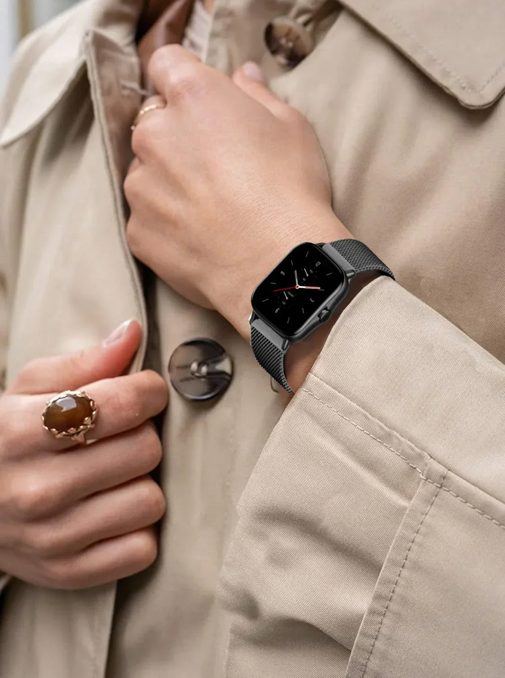 Milanese Watch Band in Stainless Steel with Magnetic Loop, 20mm or 22mm Width and Twenty-Seven Color Labels for Compatible Watch Lug Connections