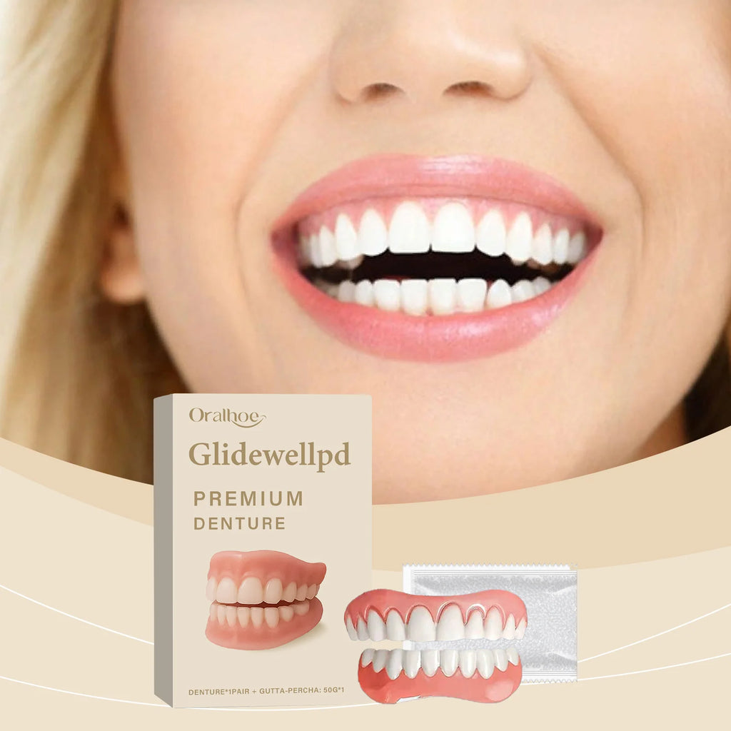 Temporary Cosmetic Teeth Covers with Listed Silicone Material, Boxed and Multi-Piece Options for Smile Appearance, Dental Fit Check Required