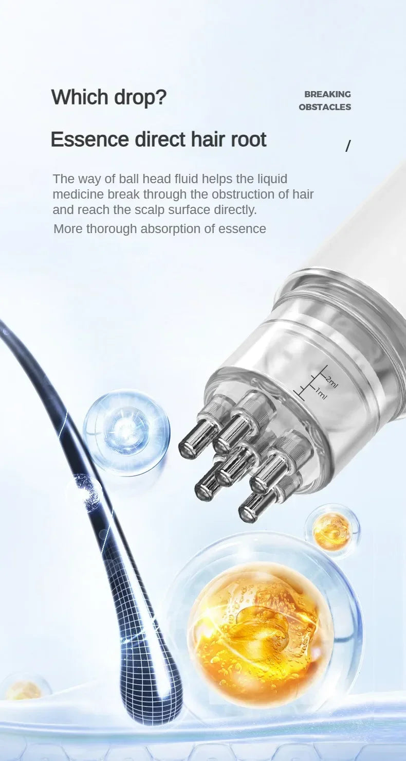 Scalp Oil Applicator Comb, Refillable Manual Liquid Dispenser with 6ml and 15ml Color-Labeled Options for Adult Cosmetic Hair and Scalp Care Routines