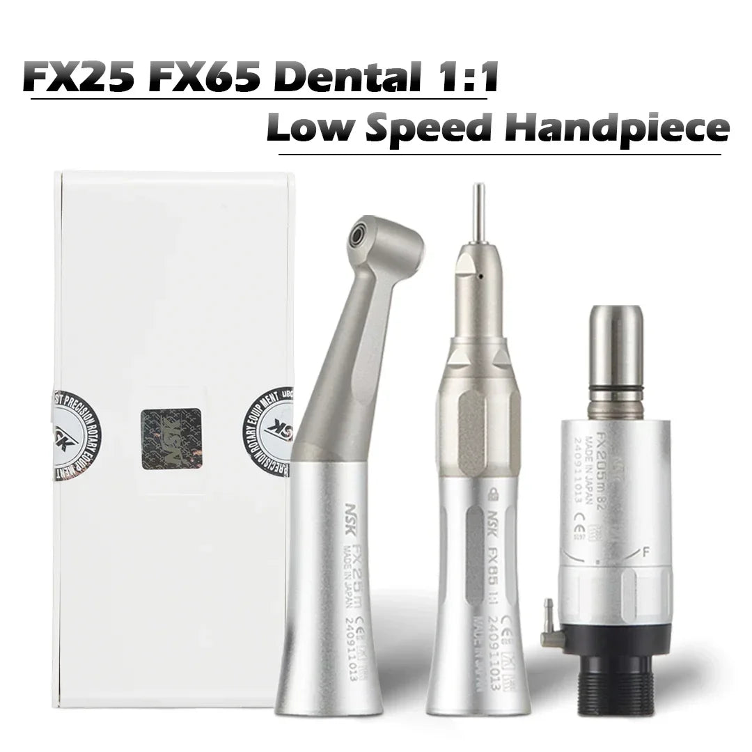 1:1 Direct Drive Dental Handpiece Options with FX25, FX65 and FX205 Labels, Low Speed Equipment Selections and 2 or 4 Hole Sets for Professional Use