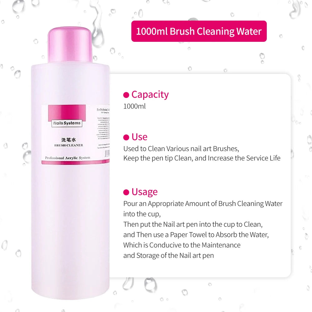 Nail Care Liquid Options with Listed 1000ml Reference, Gel Remover, Polish Remover, Nail Surface Cleaner or Brush Cleaner for Adult Manicure Supplies