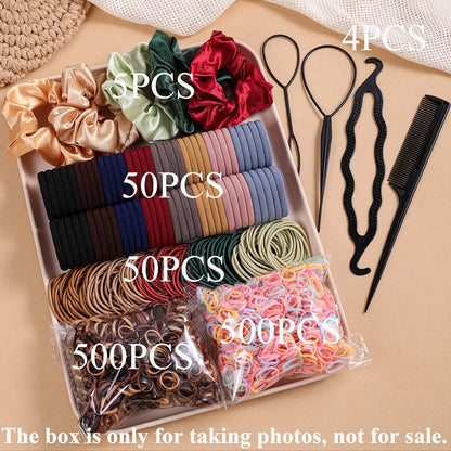 Hair Accessories Set for Women, Twelve Color and Pattern Options with Scrunchie and Ponytail Tie References for Everyday Buns and Outfit Coordination