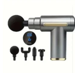 Compact Travel Massage Gun with Type-C Charging, Handheld Electric Massager in Black or Grey Button and LCD Models for Home and Post-Exercise Relaxation