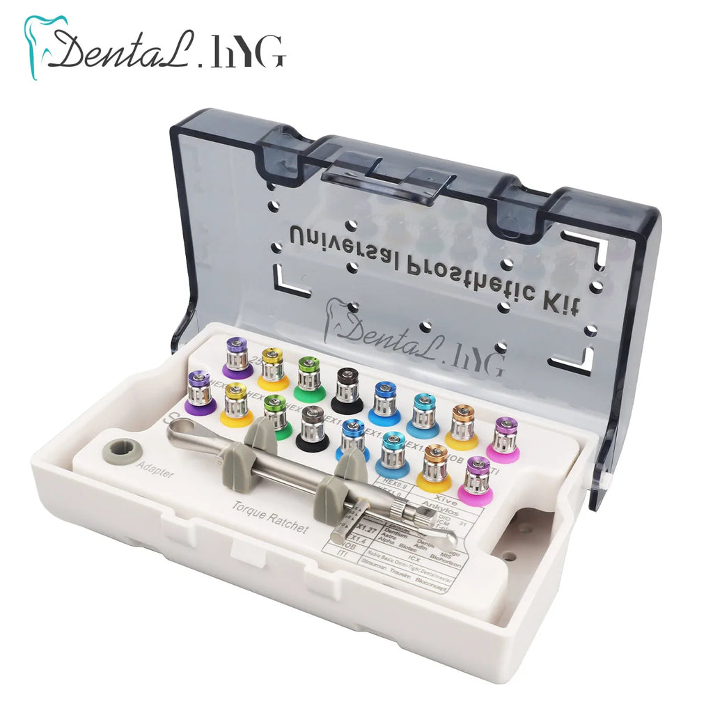 Dental Implant Torque Wrench Kit with Listed 10–70 Ncm Range, Eight 20mm Short and Eight 25mm Long Drivers in a Whole Set for Professional Assessment