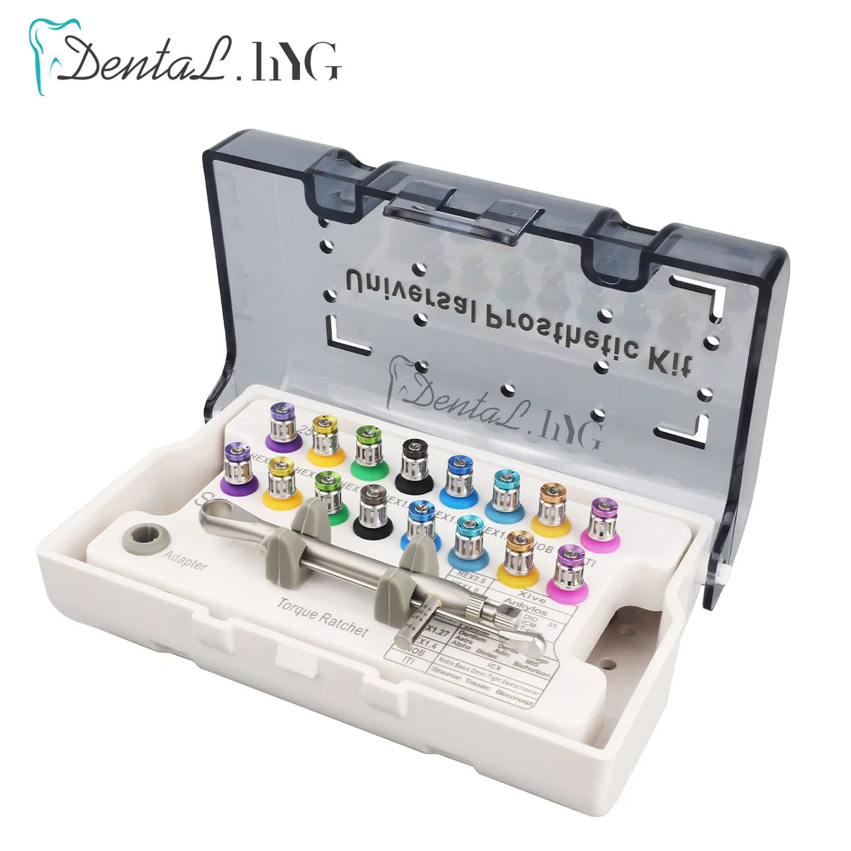 Dental Implant Torque Wrench Kit with Listed 10–70 Ncm Range, Eight 20mm Short and Eight 25mm Long Drivers in a Whole Set for Professional Assessment