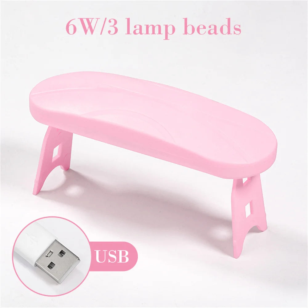 Mini UV LED Nail Lamp by LINMANDA, Portable 6W USB Gel Polish Curing Light with 45s and 60s Timer Settings in Pink and White Option Labels