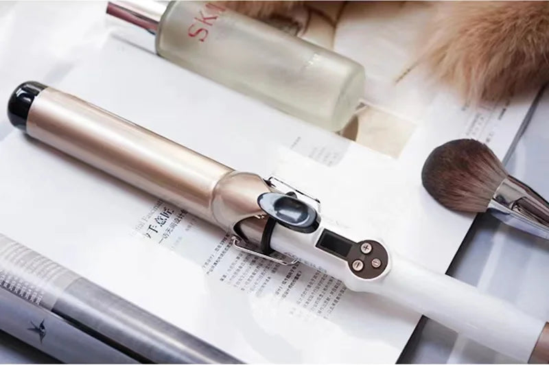 LCD Temperature-Control Curling Iron with Separate 9–38mm Ceramic Barrel Options or Pink and Golden Curl-Straight Combo Styles for Adult Hair Styling