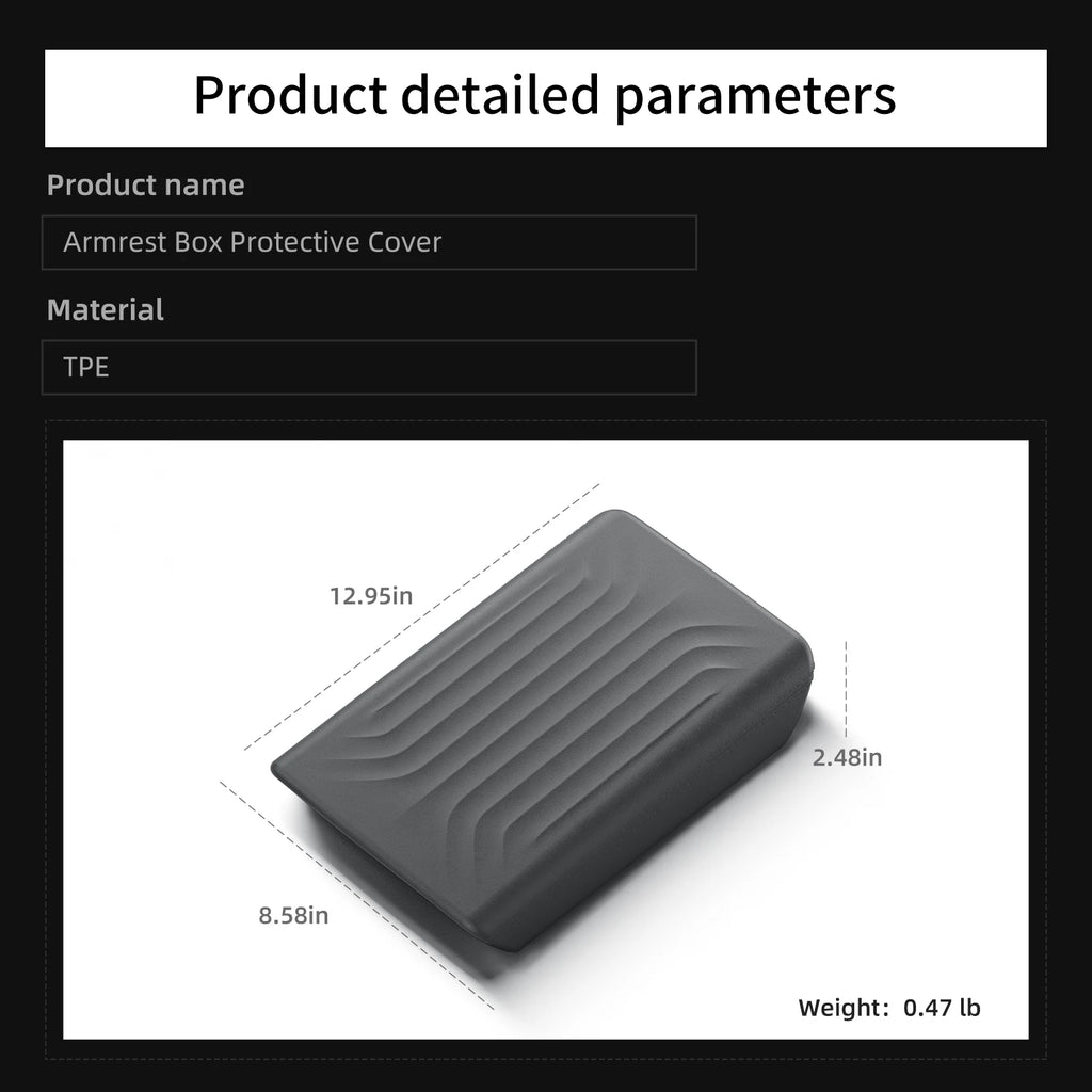 Center Console Armrest Cover with TPE and TPU Material Options, Stripe and Wavy Grain Styling for Select Tesla Model 3 Highland and Model Y Juniper Interiors
