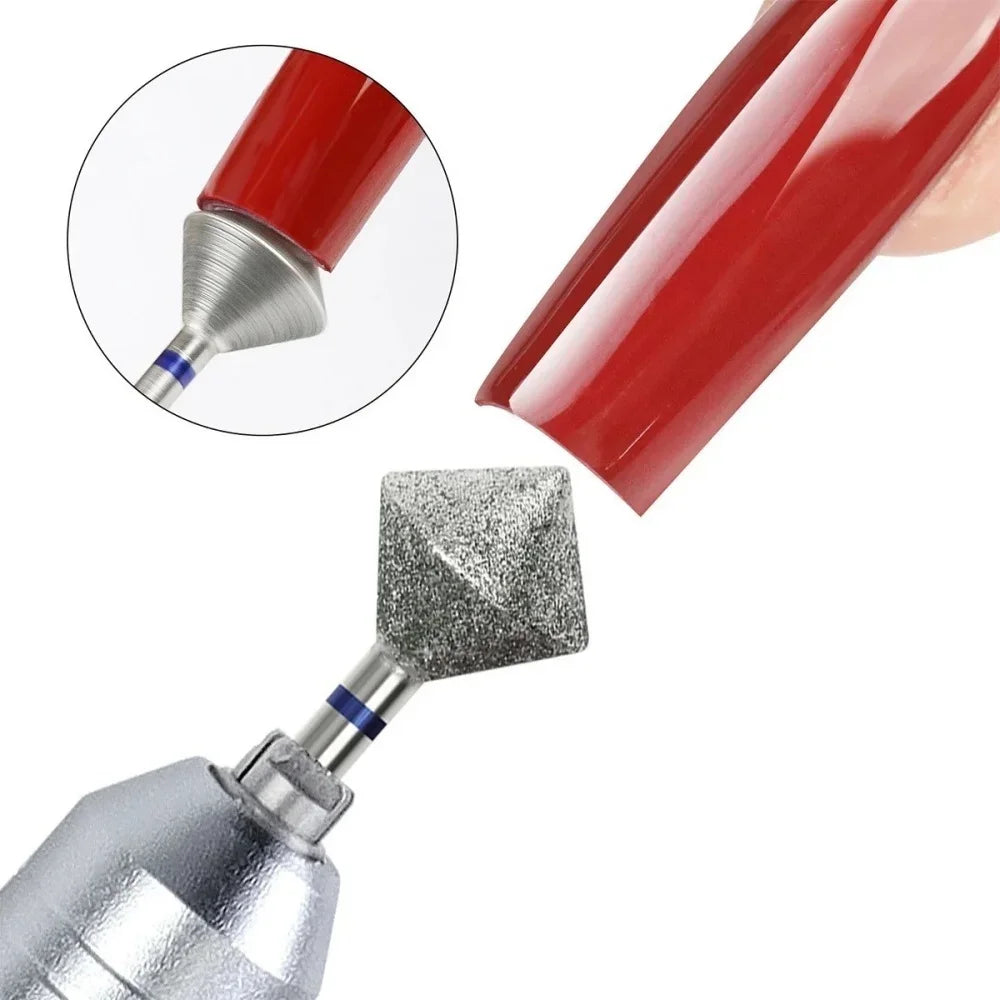 Diamond Cuticle Nail Drill Bit with 3/32-Inch Shank, Single Rotary Manicure Burr in Green or Blue Options for Compatible Electric Nail File Machines