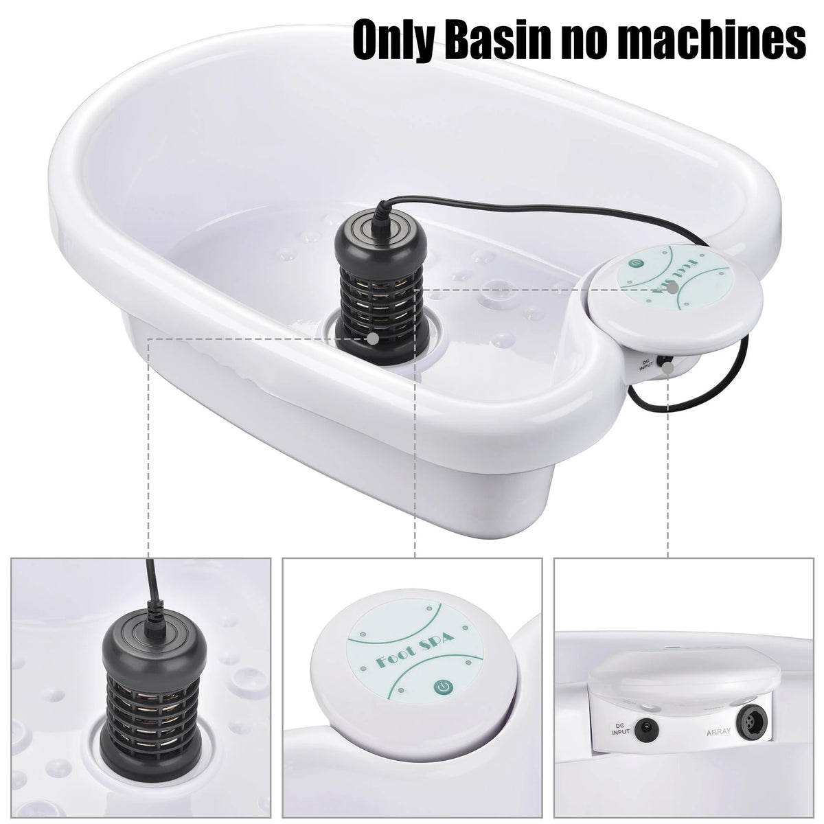 Foot Soaking Basin with Raised Circular Dots, Basin-Only Foot Bath Container for Seated Home Personal-Care Routines, No Foot Spa Machine Included