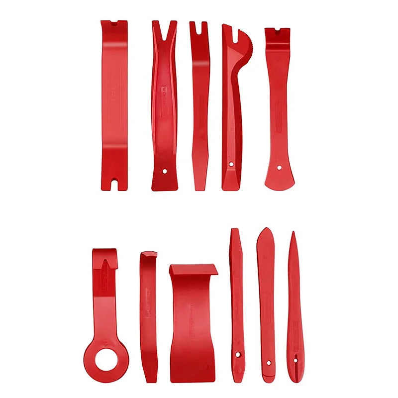 Car Interior Trim Removal Kit with Red or Blue 5, 11, 41 and 161 PCS Configurations for Compatible Door Panels, Stereo Surrounds and Fastener Release Tasks