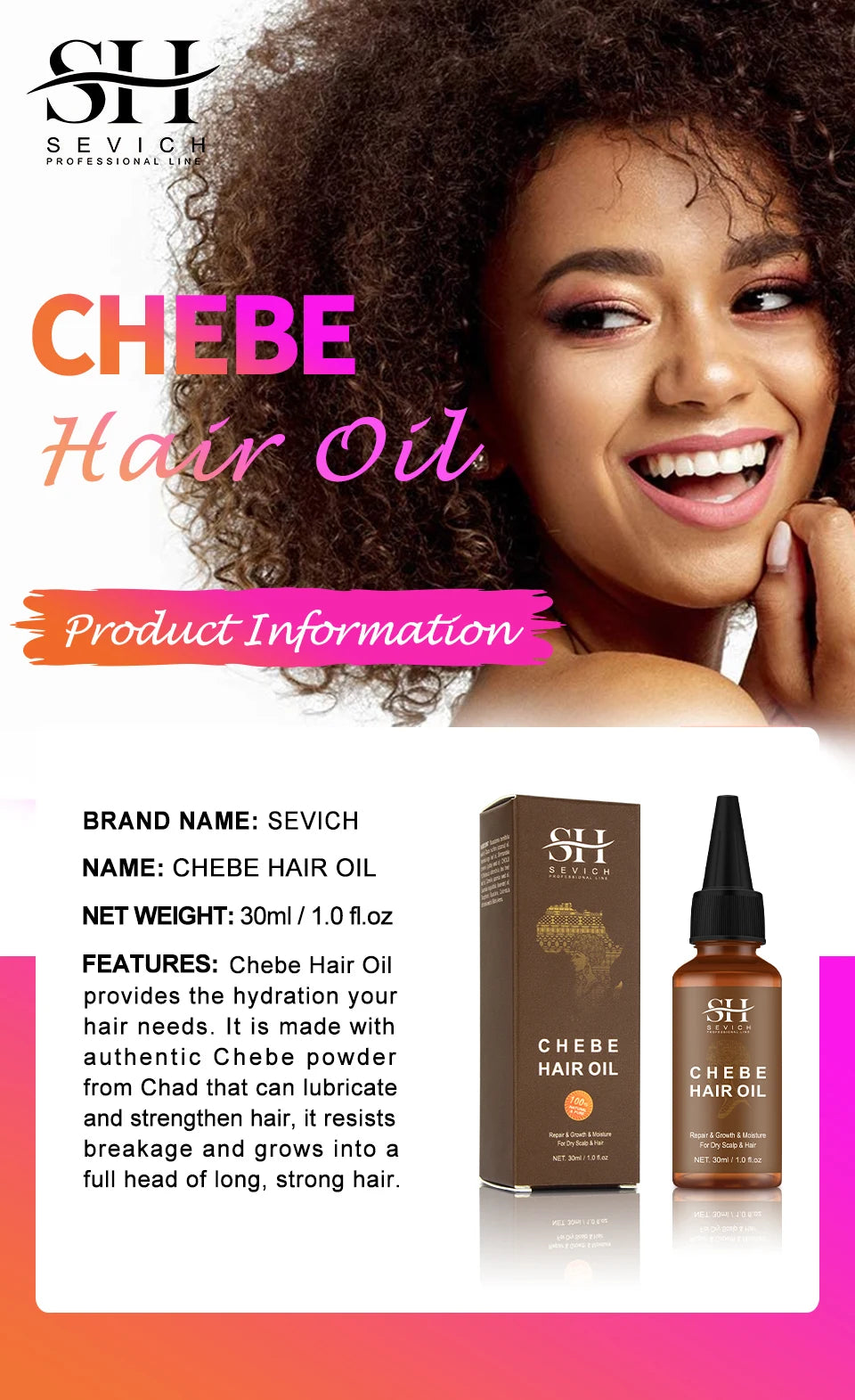 Chebe Hair Care Products with Oil, Spray, Powder-Labeled and Hair Mask Options, 10ml or 30ml Spray and 100g Mask Selections for Cosmetic Hair Routines