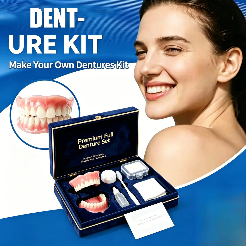 2026 NEW Natural-Looking Silicone Full Denture Set (Upper & Lower) – Soft, Comfortable Fit for Daily Oral Care, for Men & Women
