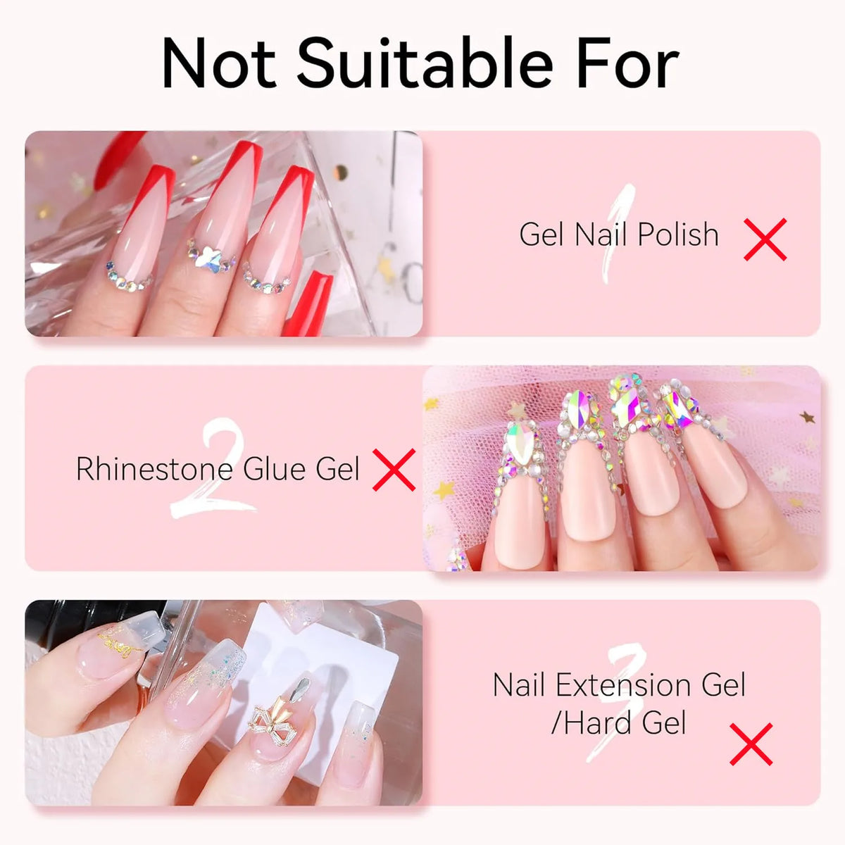 Press-On Nail Glue and Remover Options by Makartt, 10ml, 30ml or 50ml Remover Choices with Separate Liquid Adhesive Packs and Solid UV-Cured Gel Selection