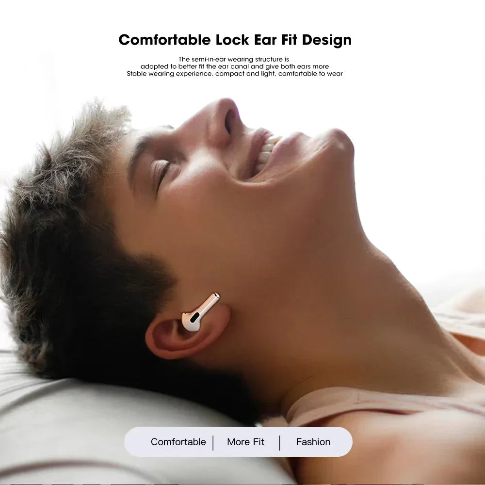 Mini Wireless Earphones with Listed Bluetooth 5.3 and Built-In Microphone, In-Ear White or Black Options for Everyday Music Listening and Compatible Calls