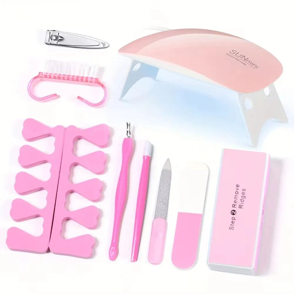 LINMANDA USB Nail Drill and Lamp Kit with Electric Polish File and UV LED Curing References, Seven Numbered Set Options for Adult Gel and Acrylic Nail Art