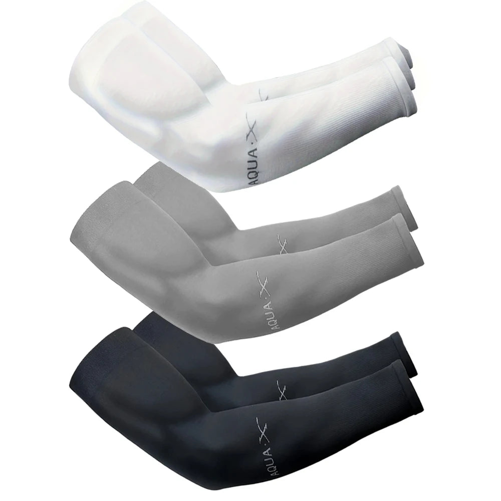 Unisex Summer Arm Sleeves for Riding, Driving and Fishing, Three-Pair Mixed Color Option and Black, White or Gray Selections for Everyday Outdoor Arm Coverage
