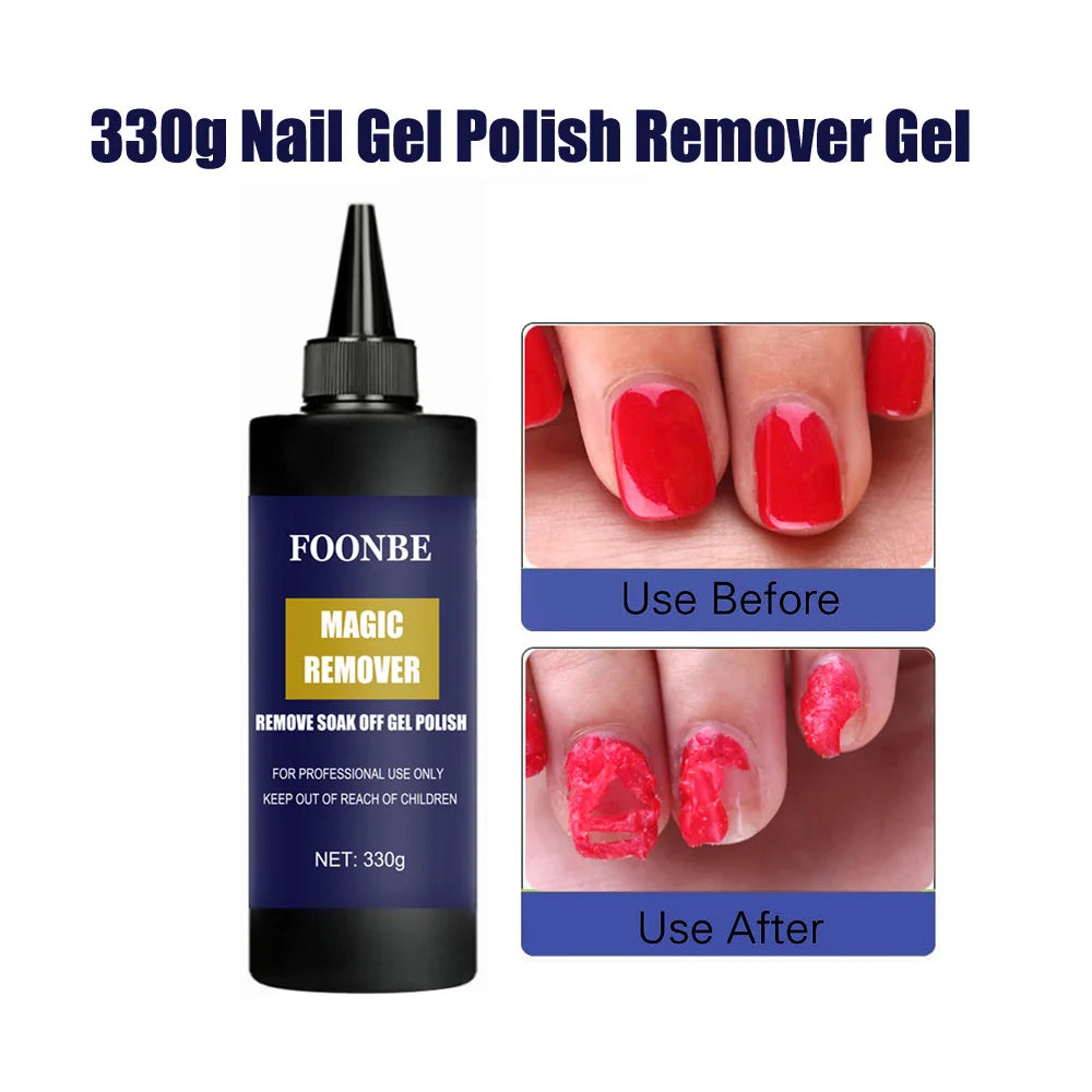 Bulk Gel Polish Remover with 330g, 580g or 1KG Option Labels, Magic Burst Remover for UV Semi-Permanent Nail Varnish and Adult Manicure Routines