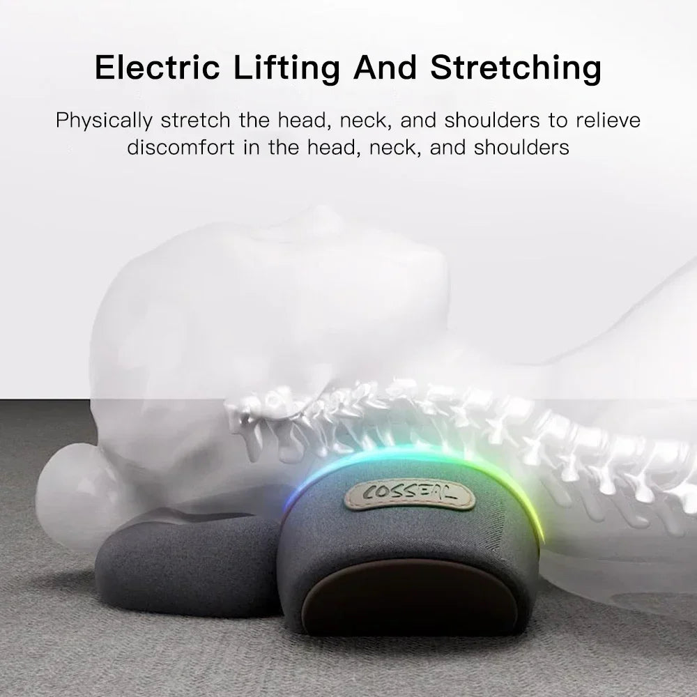 Neck Massage Support Pillow with Electric Heating and Vibration Wording, Selectable Heat-Massage and Traction-Labeled Styles for Adult Personal Care Routines