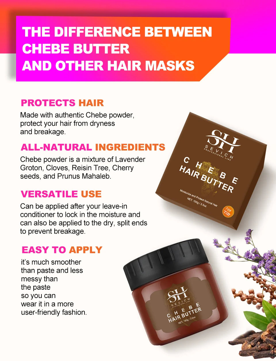 Chebe Hair Care Products with Oil, Spray, Powder-Labeled and Hair Mask Options, 10ml or 30ml Spray and 100g Mask Selections for Cosmetic Hair Routines