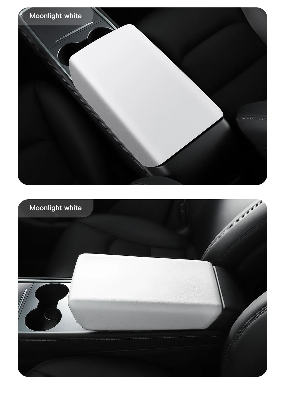 Center Console Armrest Cover with TPE and TPU Material Options, Stripe and Wavy Grain Styling for Select Tesla Model 3 Highland and Model Y Juniper Interiors