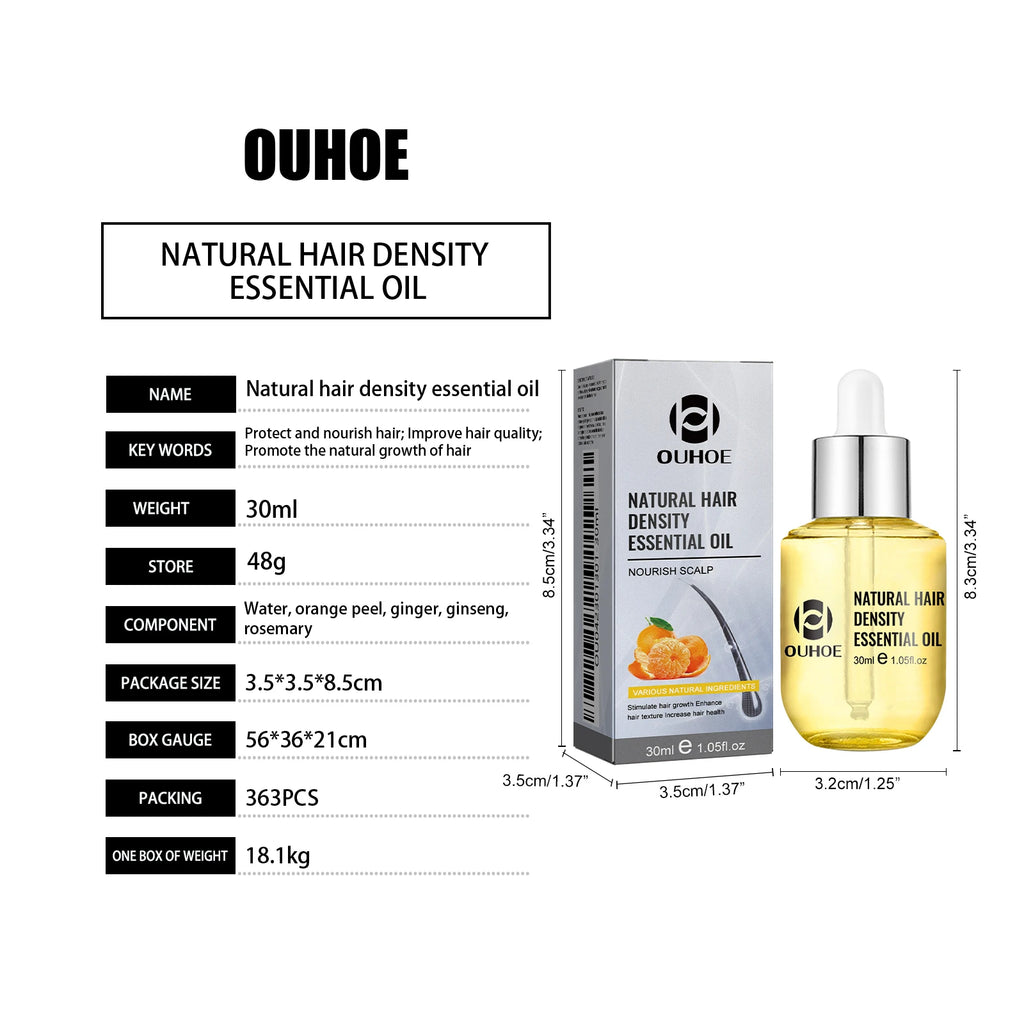 Scalp Massage Hair Oil by OUHOE, 30ml Cosmetic Hair Care with Citrus, Ginger and Ginseng, Dropper Bottle for Men and Women at Home