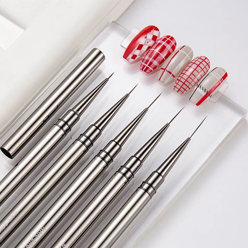 Nail Art Striping Brushes for Fine Lines and Detail Painting, 6–25mm Listed Liner Sizes with Individual and Set Options for DIY Manicure Designs
