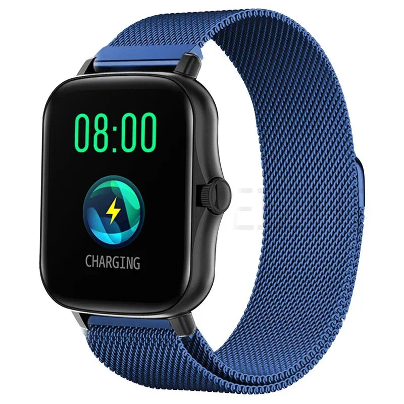 Milanese Watch Band in Stainless Steel with Magnetic Loop, 20mm or 22mm Width and Twenty-Seven Color Labels for Compatible Watch Lug Connections