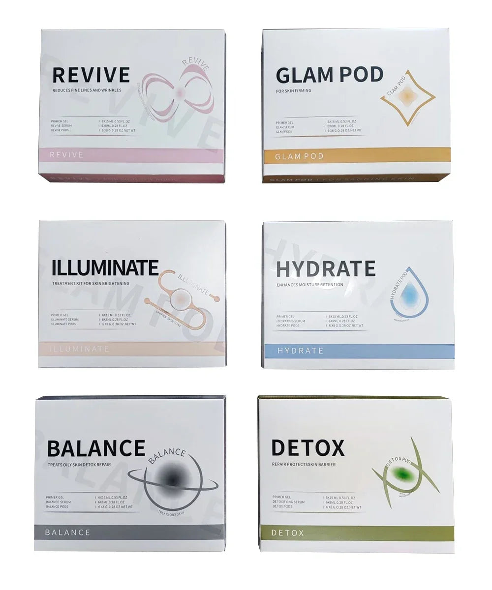 Facial CO2 Bubble Spa Options with Type1-Type7 Capsule, Serum and Gel References, Separate Beauty Machine and Machine NO BOX Selections