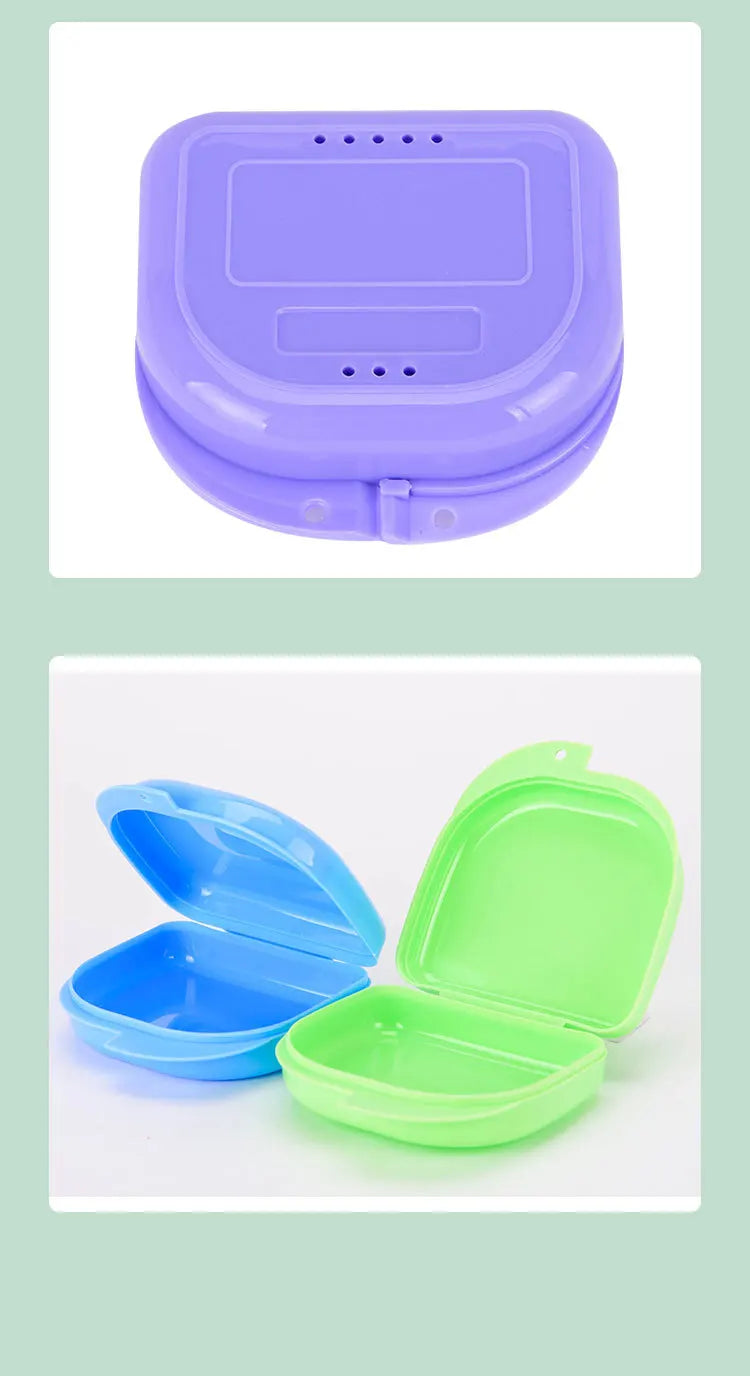 Vented Dental Storage Cases 50-Pack, Denture and Retainer Boxes with Seven Single-Color Choices or Random Mixed Colors for Compatible Removable Appliance Storage