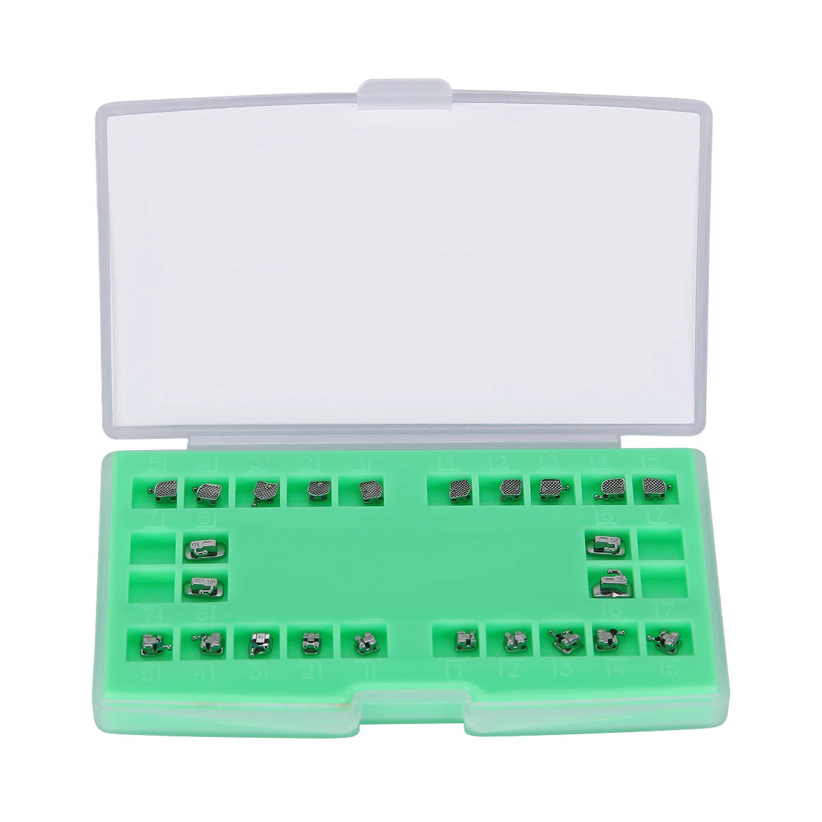 Passive Self-Ligating Brackets by AZDENT, Five Packs with First-Molar Buccal Tubes and Listed 0.022-Inch MBT or Roth Hooks 345 Options for Professional Orthodontic Selection