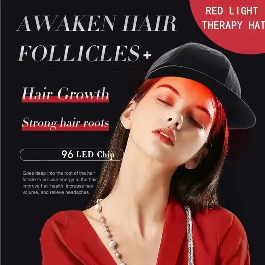 USB-Powered Red Light Scalp Cap with 96 Listed LEDs, 660nm and 850nm Wavelengths, Three Timer Settings and Separate Light Panel Option