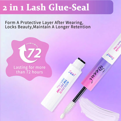Eyelash Cluster Glue and Seal with Lash Glue, With Tweezers, SET and 3pcs Option Labels for Adult False Lash Application and Everyday Beauty Routines