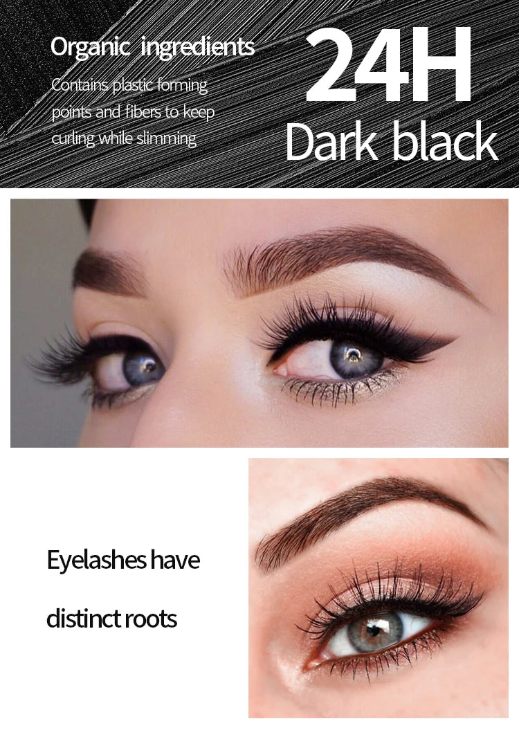 Eyeliner and Mascara Set by YANQINA with Eyebrow Pencil, Liquid Eye Liner and Volumizing Curl-Look Mascara for Everyday and Evening Makeup