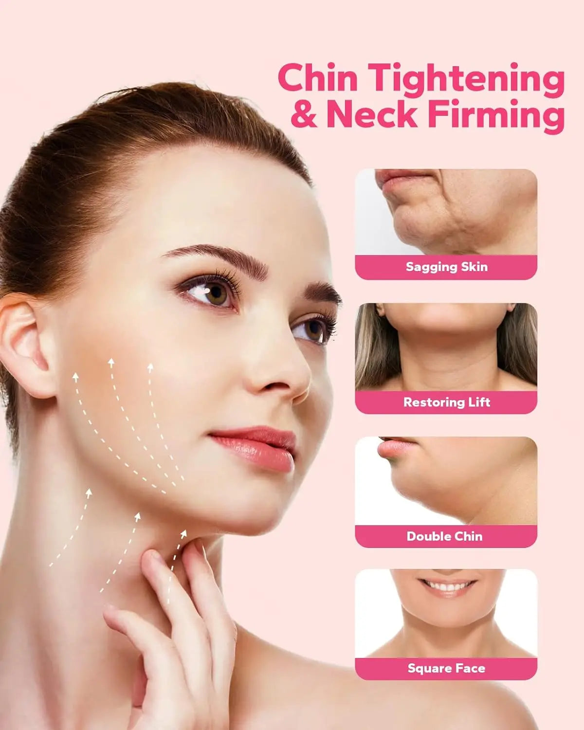 V-Shaped Chin Strap with Reusable Face Band Design, LKK03 Beauty Accessory for Adult Personal Care with Material and Fit Details to Check Before Use
