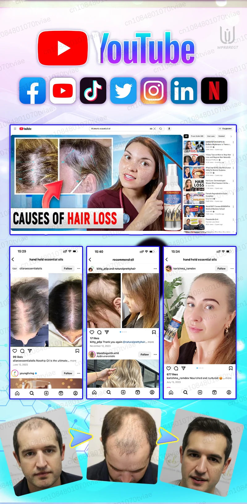 Hair Water Spray with Vitamin C Reference, Single-Piece and Promotional Purchase Labels for Label-Guided At-Home Hair Care and Personal Grooming