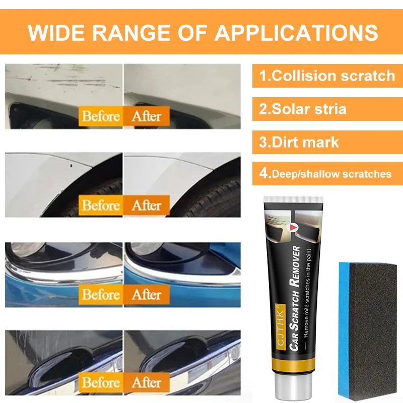 Car Scratch Remover Wax with Abrasive Polishing Compound for Mild Automotive Paint Marks, DIY Exterior Detailing Care in Single, Multi-Pack and Sponge Options