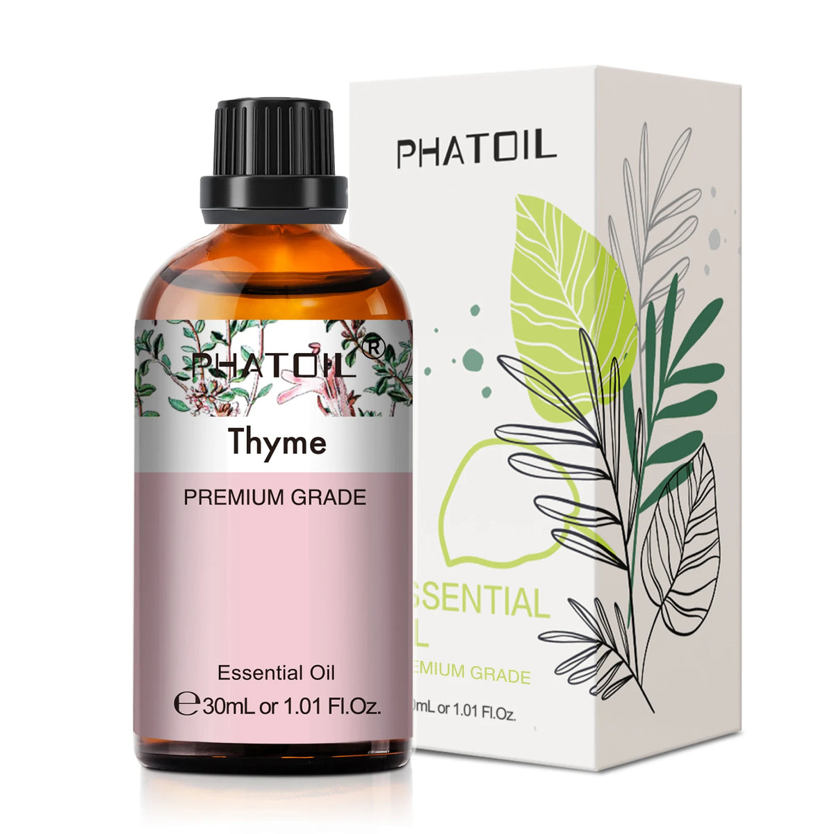 Essential Oil for Diffuser by PHATOIL, 30ml Single Scent Bottle with Gift Box for Home Fragrance, Including Lavender, Jasmine, Eucalyptus and Vanilla Options