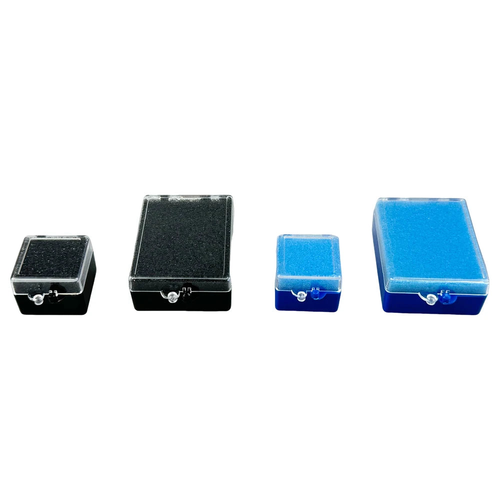 Dental Tooth Storage Boxes 50-Pack with Listed Sponge Inserts, Plastic Cases in Large or Small Black and Blue Options for Compatible Dental Item Organization
