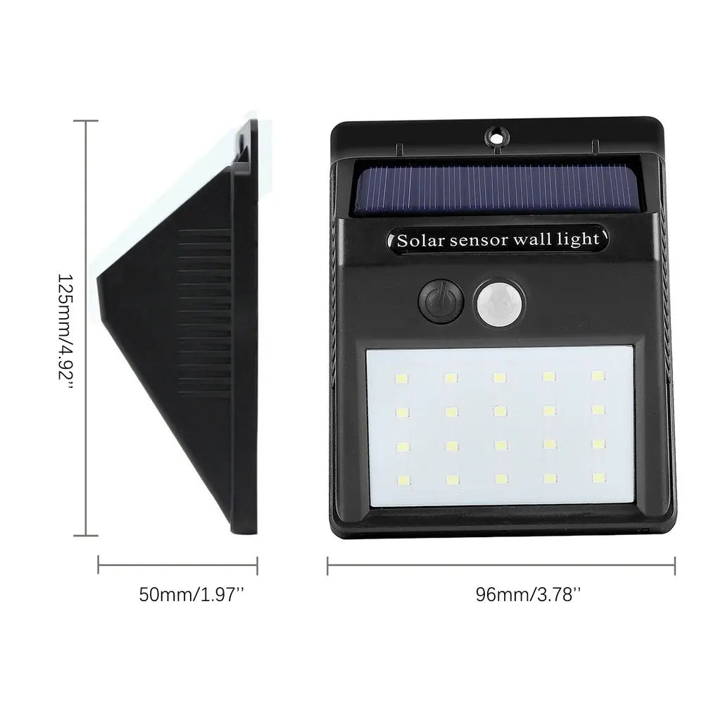 Outdoor Solar Wall Light Options for Garden Fences, Courtyards and Exterior Walls, with Listed 6-LED Non-Sensor and 30-LED PIR Motion Sensor Designs