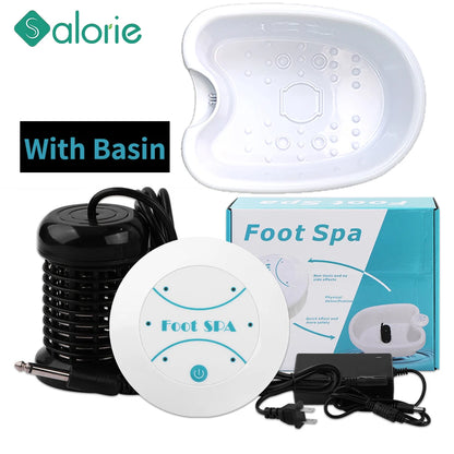 Ionic Foot Bath Machine with Basin, Electric Foot Spa Set with 30-Minute Cycle, Indicator Lights and US, EU, UK or AU Plug Options for Home Foot Care